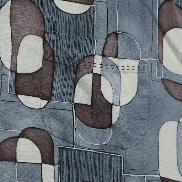 Tommy Bahama Shirt Men XL Gray Brown Blue Silk Geometric Button Up Camp Hawaiian - Picture 3 of 13